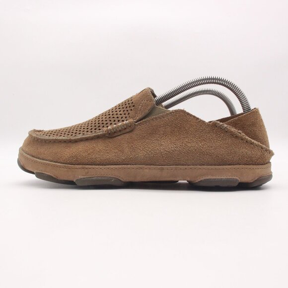 Olukai Moloa Kohana Loafers Men's 8 M Brown Leather Slip On Comfort Shoes - Picture 4 of 9
